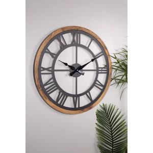 Muyika Design Muyika Roma Metal-Ahşap Çerçeveli 80X80CM Dekoratif Duvar Saati Mads