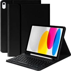 Apple Ipad 10. Nesil 10.9 2022 Uyumlu Bluetooth Klavyeli Kılıfı (Tablet Değildir) Src