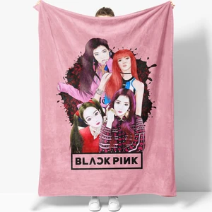Erayshome Black Pink Desenli Baskılı Polar Tv Battaniyesi