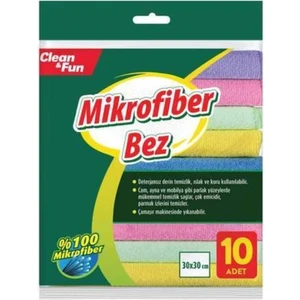 Clean & Fun Mikrofiber Temizlik Bezi Standart Renkli 10 Adet
