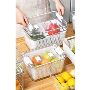 Leeshome Lossa Lüx 3 Adet Buzdolabı Içi Süzgeçli Organizer(2,5lt,5lt,9lt) Set-Saklama Buzdolabı Organizer