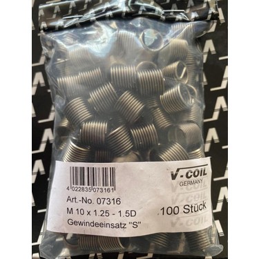 Völkel M10X1.25-1.5D Helicoil Yay V-Coıl 100 Adet Fiyatı