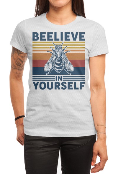 Fizello Beelive In Yourself - Bee Pun Beyaz Spor Tişört