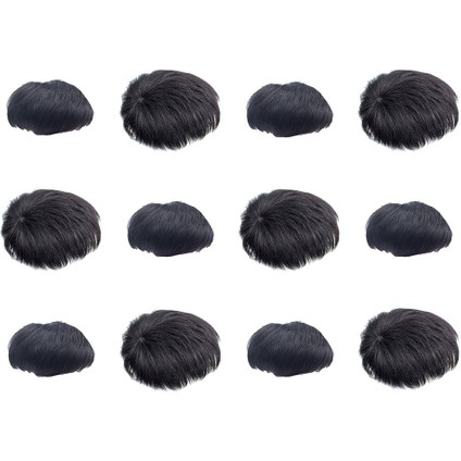 Peruk Erkek Kısa Saç Baş Üstü Değiştirme Blok Tam Saç Değiştirme Siyah Yün El Dokuması 13*14 (Yurt Dışından) modelleri