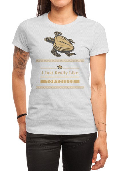 I Just Really Like Tortoises Cool Turtle Lover Design Beyaz Spor Tişört