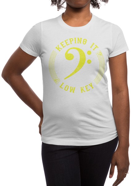 Yellow Bass Clef - Keeping It Low Key - Bass Clef Lover Gift Beyaz Spor Tişört