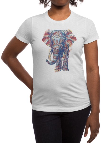 Ornate Elephant (Watercolor Version) Beyaz Spor Tişört