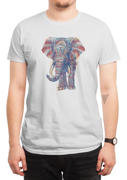 Ornate Elephant (Watercolor Version) Beyaz Spor Tişört