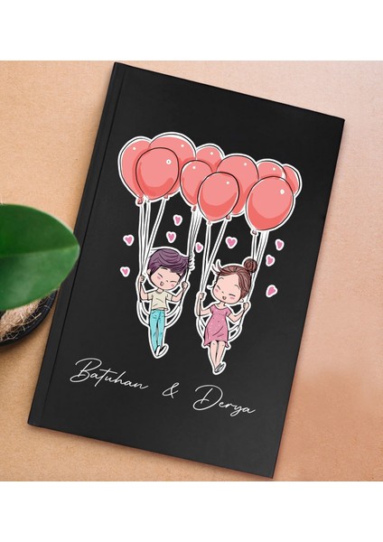 Kişiye Özel Sevgili Isimli Sert Kapaklı Siyah Lastikli Defter -5