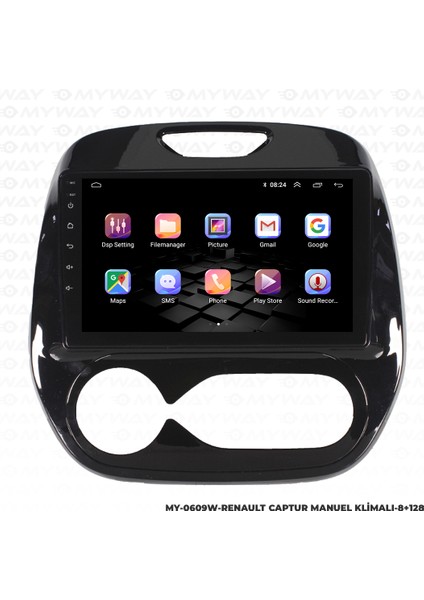 Renault Captur Android Multimedya Carplay Navigasyon Ekran - 8gb RAM+128 GB HDD - Myway