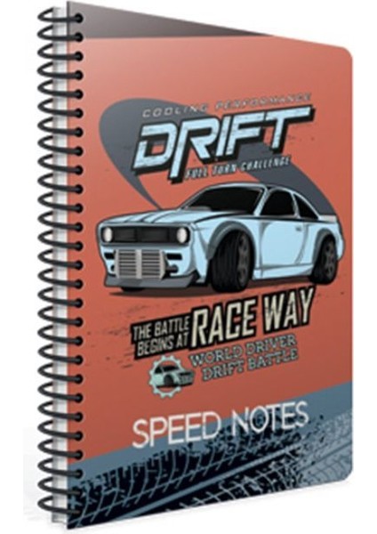 Speed Notes Not Defteri - Spiralli - A6 - 80 Yp - Çizgili - Model 3
