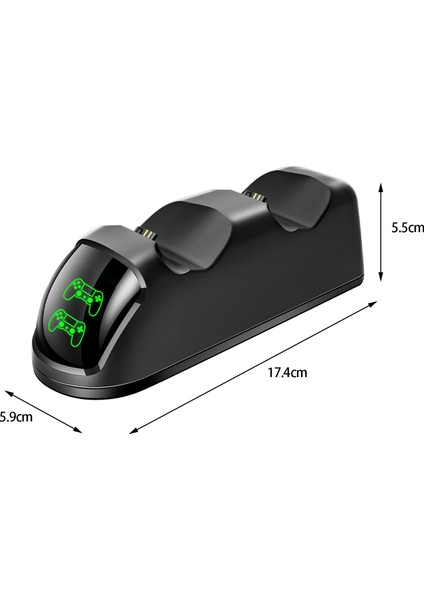 Joystick Şarj Yuvası Kaymaz Ped Hızlı Şarj Çift Tabanlı Oyun Denetleyicisi (Yurt Dışından)