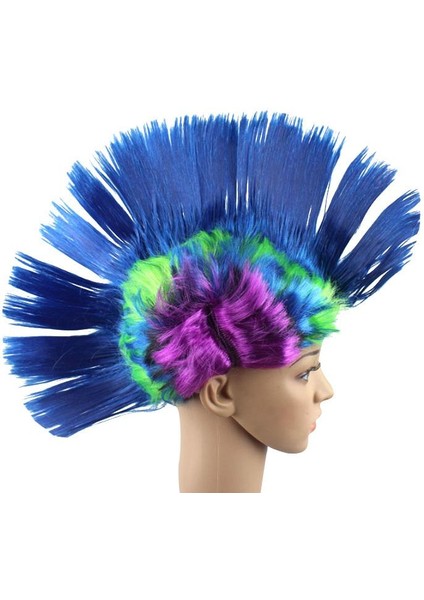 Yetişkin Çocuklar Komik Gökkuşağı Saç Peruk Cosplay Punk Rock Headdress Maske Masquerade Cadılar Bayramı Partisi Elbise Kostüm Sahne (Yurt Dışından)