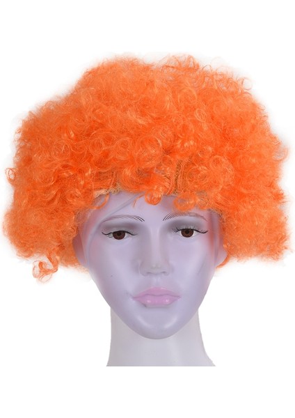 Cadılar Bayramı Erkek Kadın Turuncu Kıvırcık Afro Sirk Palyaço Peruk (Yurt Dışından) fırsatları