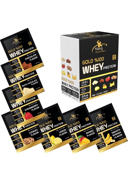 Torq Nutrition Gold Whey Protein 35 gr x 7 Şase - Karışık Aroma