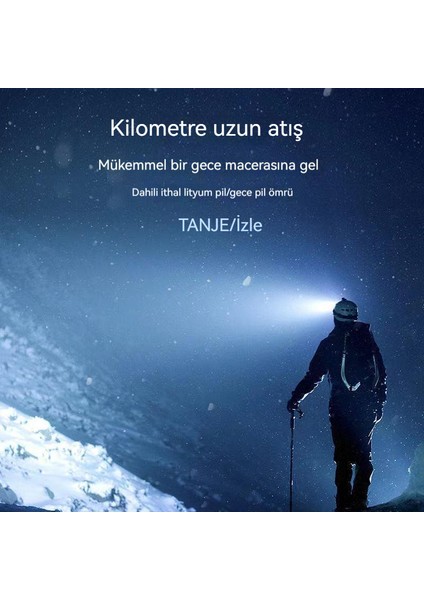 Beş Başlı Farlar Parlak Süper Parlak Şarj Edilebilir Uzun Menzilli LED El Feneri (Yurt Dışından)
