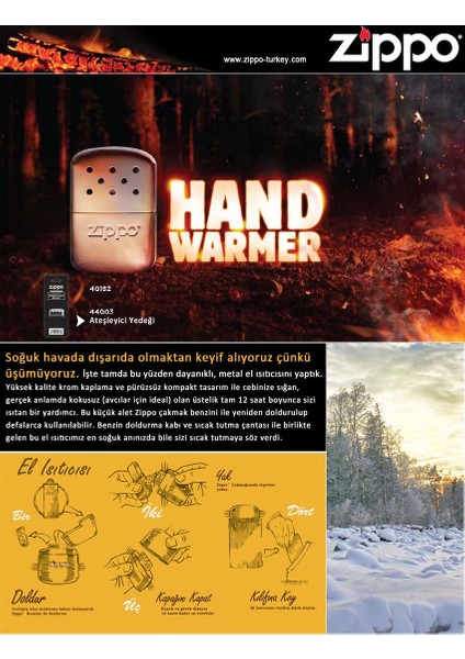 Parlak Gri Hand Warmer El Isıtıcısı Cep Sobası Chrome 40365