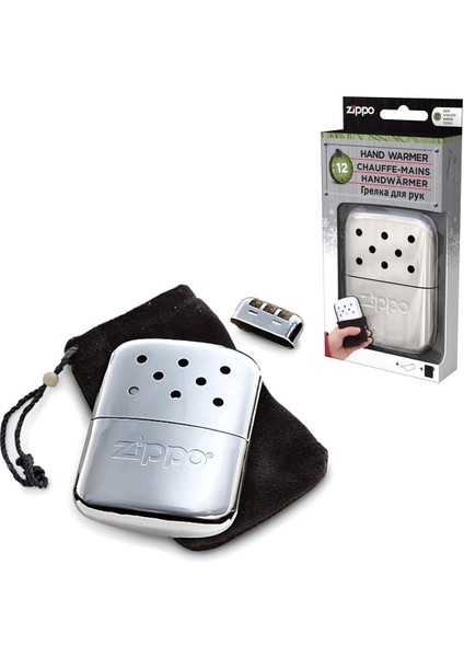 Parlak Gri Hand Warmer El Isıtıcısı Cep Sobası Chrome 40365