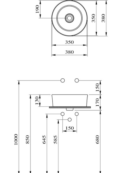Bocchi Vessel Çanak Lavabo 38 cm Parlak Beyaz 1174-061-0125 fiyatları
