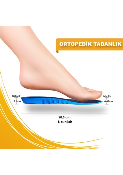 Ortopedik Memory Foam Ayakkabı Tabanlığı, Masaj Etkili, Kemer Destekli Tabanlık