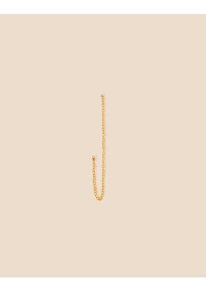 Z Koleksiyonu Tekli Zincir Küpe Altın Kaplama