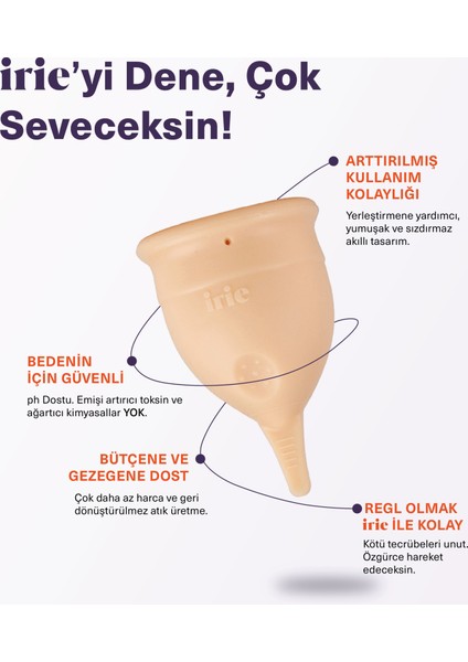 Adet Kabı Regl Kabı Menstrüel Kap Menstrual Cup + Mikrodalga Sterilizasyon Kabı