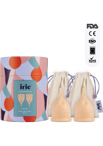 Adet Kabı Regl Kabı Menstrüel Kap Menstrual Cup (2'li Paket) Yumuşak Alman %100 Medikal Silikon