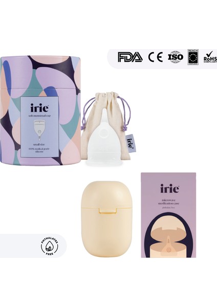 Adet Kabı Regl Kabı Menstrüel Kap Menstrual Cup + Mikrodalga Sterilizasyon Kabı