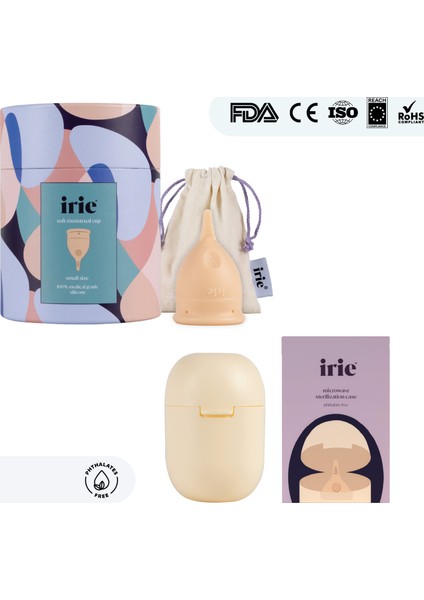 Adet Kabı Regl Kabı Menstrüel Kap Menstrual Cup + Mikrodalga Sterilizasyon Kabı