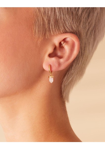 Z Koleksiyonu Quartz Taşlı Küpe Altıın Kaplama