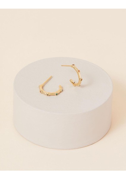 Z Koleksiyonu Renkli Küpe Altın Kaplama