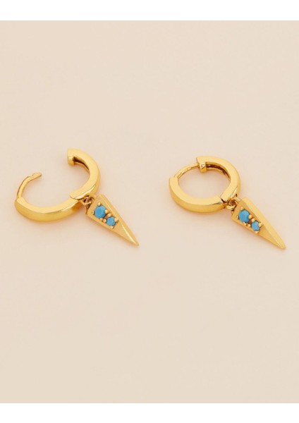 Z Koleksiyonu Küpe Turkuaz Altın Kaplama modelleri