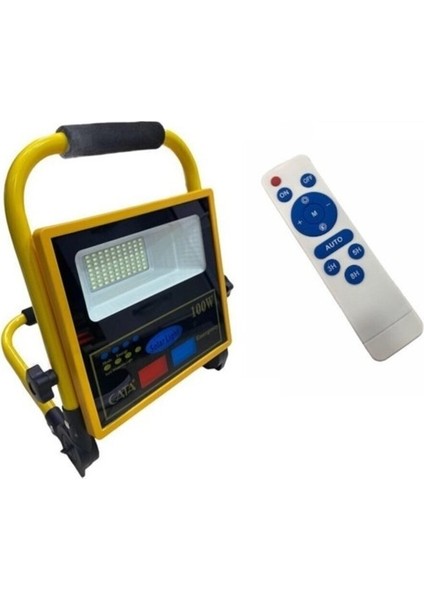CT-4699 100W Solar LED Projektör Taşınabilir Kumandalı