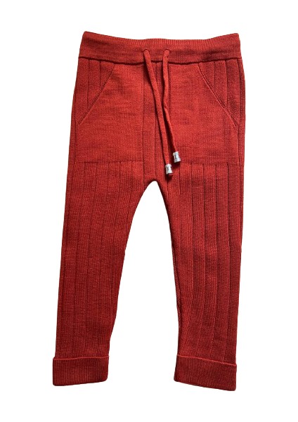 Beli Bağcıklı Çift Cepli Fitilli Triko Pantolon