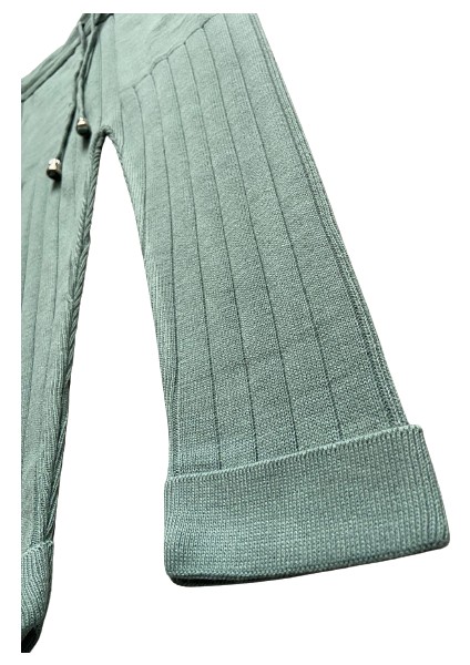 Beli Bağcıklı Çift Cepli Fitilli Triko Pantolon modelleri