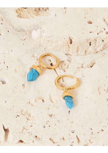 Z Koleksiyonu Küpe Turkuaz Altın Kaplama fiyatları