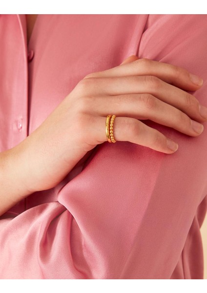 Z Koleksiyonu Bobble Yüzük Set Altın Kaplama