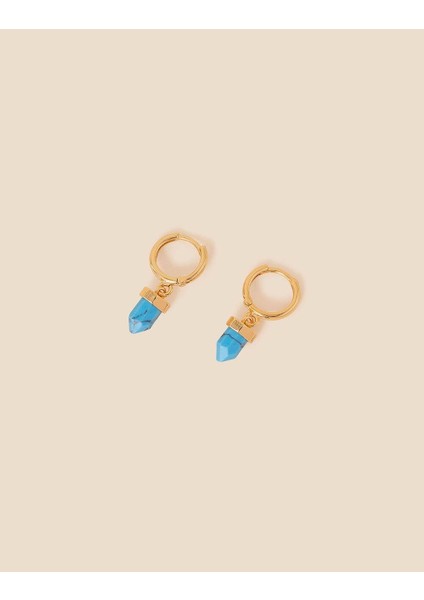 Z Koleksiyonu Küpe Turkuaz Altın Kaplama modelleri