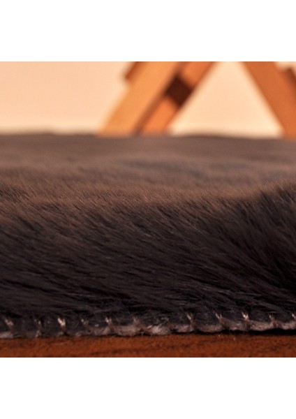 Rex Tavşanı Dekoratif Çift Kafa Peluş Post Antrasit (Tüy Yüksekliği 22 Mm) modelleri