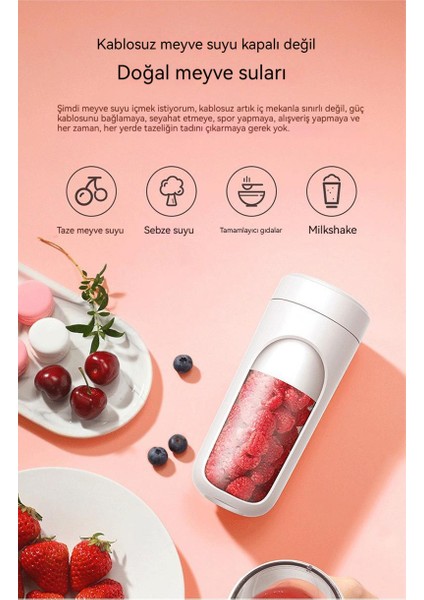 Yeni Ev Meyve Mini Çok Fonksiyonlu Taşınabilir Kablosuz Meyve Sıkacağı (Yurt Dışından)