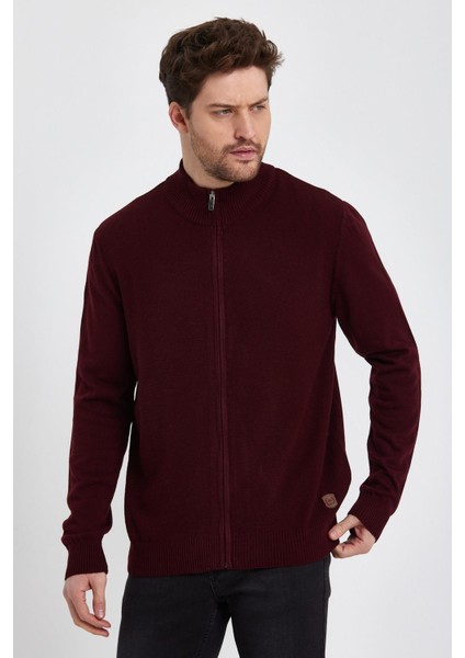 Yarım Balıkçı Yaka Fermuarlı Hırka (E22-5717)