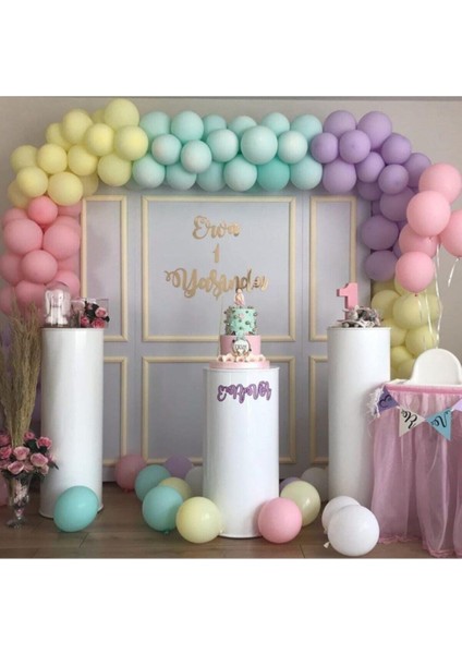 Balonevi Unicorn Makaron Balonlar Balon Zincir Askı Aparatı Seti Doğum Günü Balon Zinciri Seti
