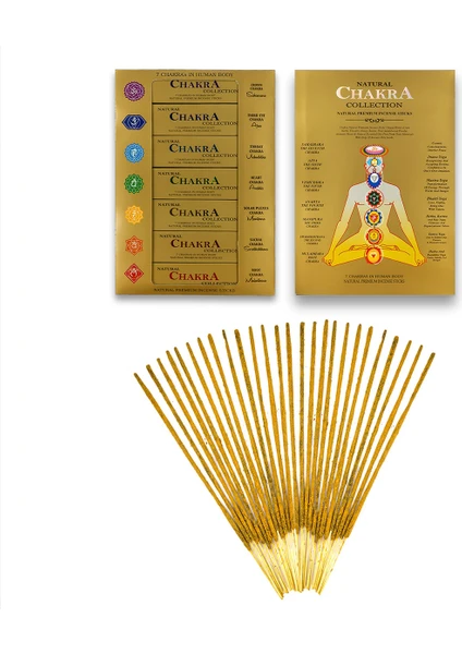 Mie Box 7 Natural Chakra Collection- 7 Çakra Organik Tütsü Seti - 105G - Çubuk Tütsü