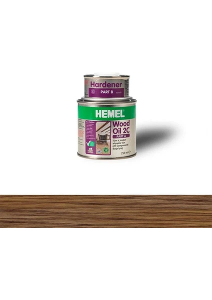 Hemel 15740 Wood Oil 2c Ahşap Için Doğal Yağ 300ML Dark Oak