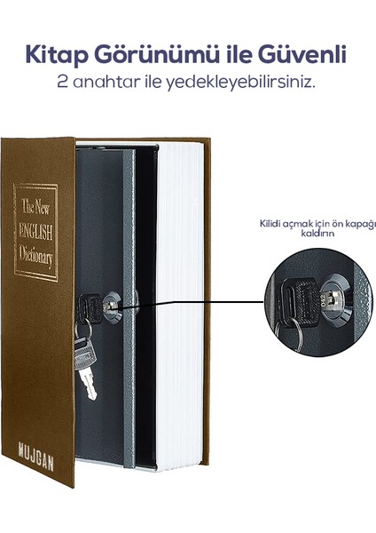 Kitap Görünümlü Gizli Kasa Kahverengi