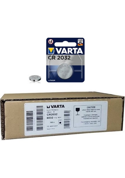 100 Adet Varta CR2032 3V Lityum Para Pil