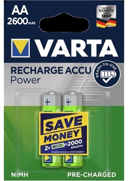 2600MAH Aa Şarjlı Kalem Pil