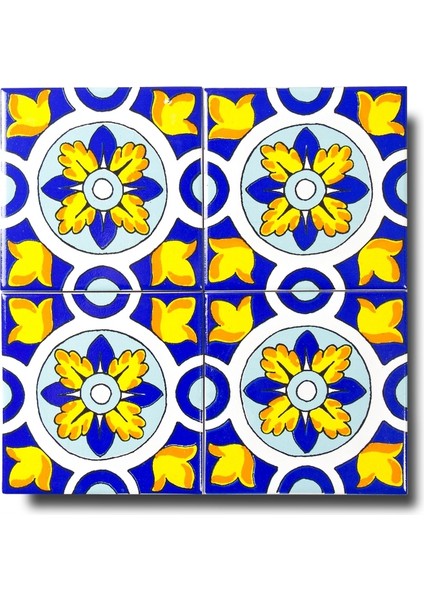 Ikbal Çini Seramik 10X10 Desenli Porselen Karo 5'li 1 Paket ICS14
