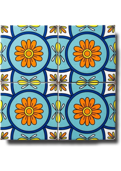 Ikbal Çini Seramik 10X10 Desenli Yer Karosu 5'li 1 Paket ICS23