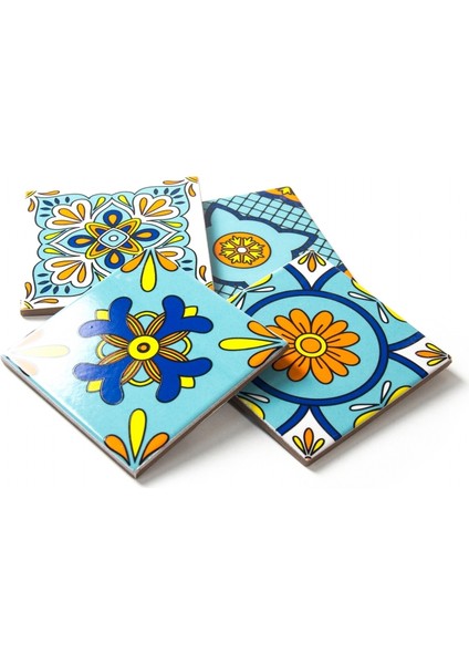 Ikbal Çini Seramik 10X10 Desenli Yer Karosu 5'li 1 Paket ICS23
